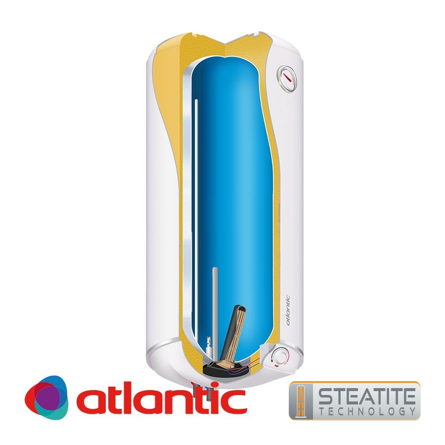Електрически бойлер 50 литра Atlantic Steatite Slim, мултипозиционен