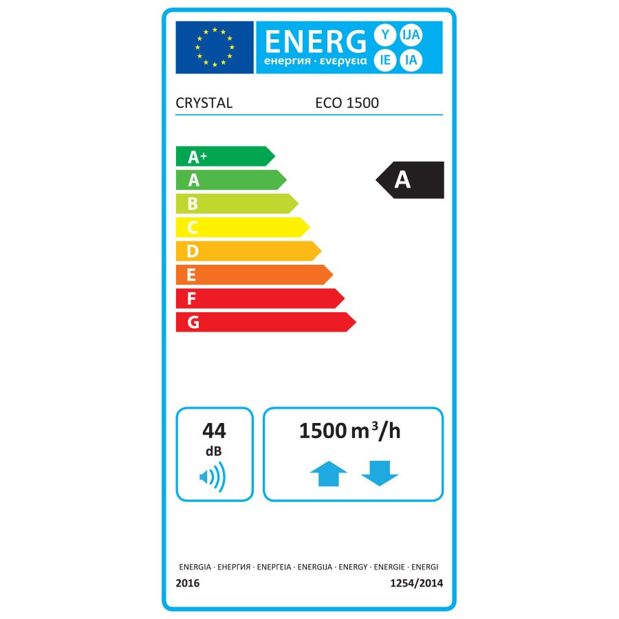 Рекуператор с японски топлообменник Crystal ECO 1500