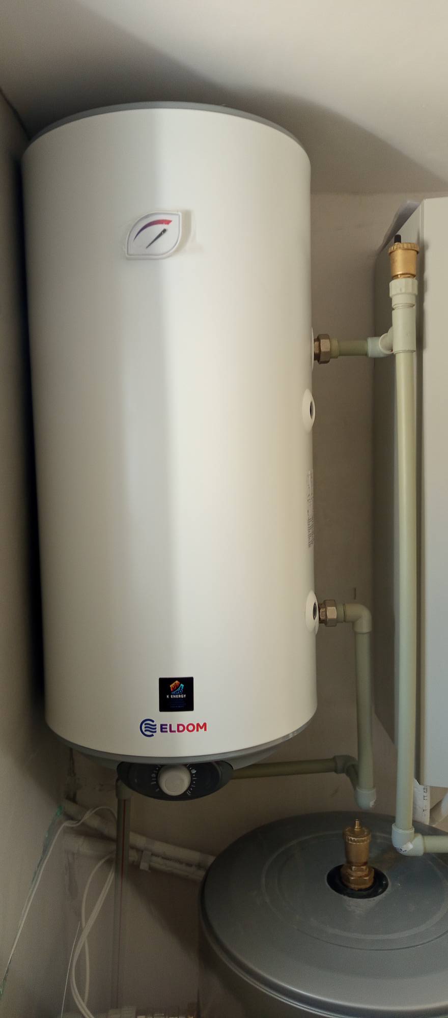 Монтаж на термопомпа CRYSTAL ONYX 12kW, буферен съд CRYSTAL 120л и бойлер Елдом Инвест 100л с една серпентина