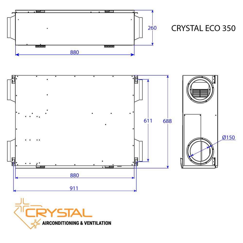 Рекуператор с японски топлообменник Crystal ECO 1500